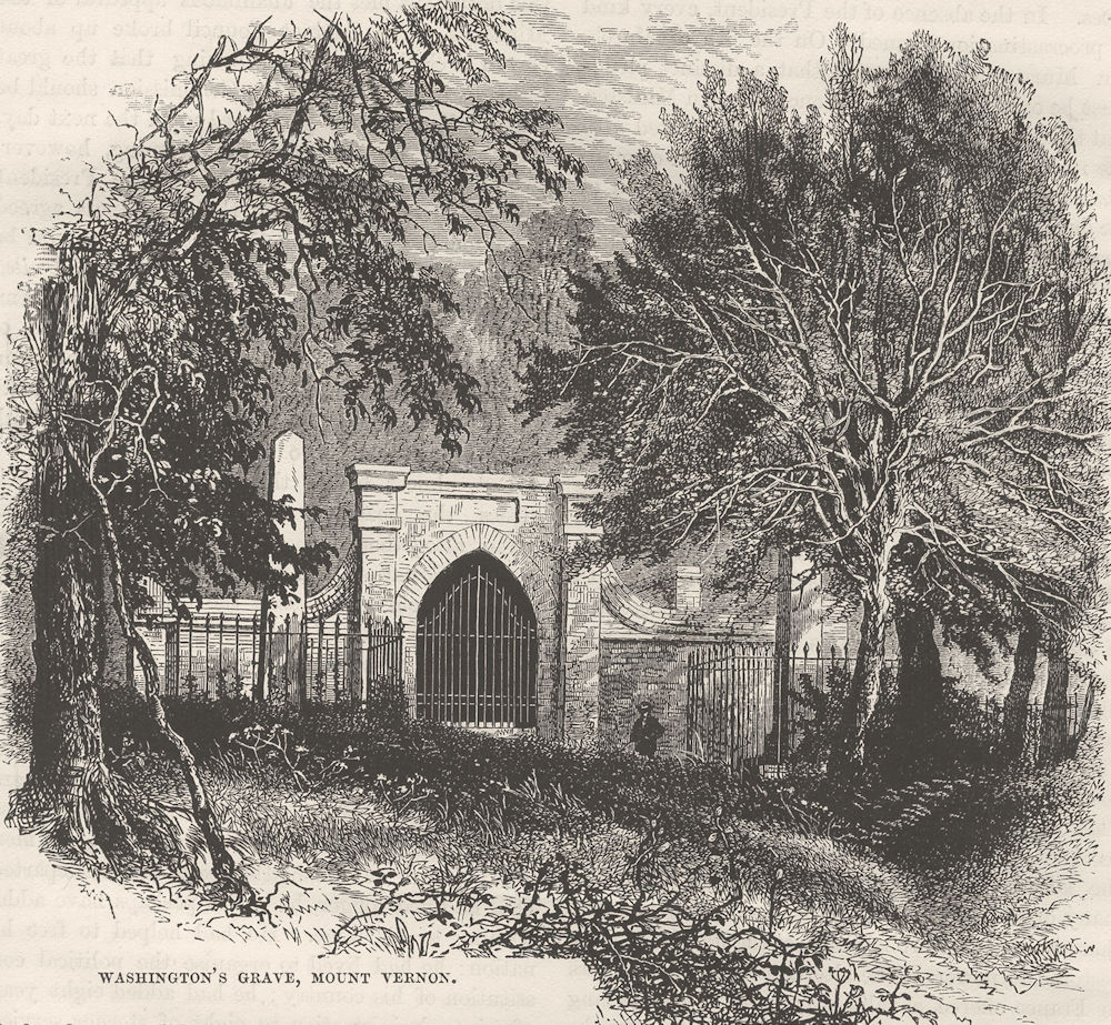 WASHINGTON. Washington's Grave, Mount Vernon c1880 old antique print picture