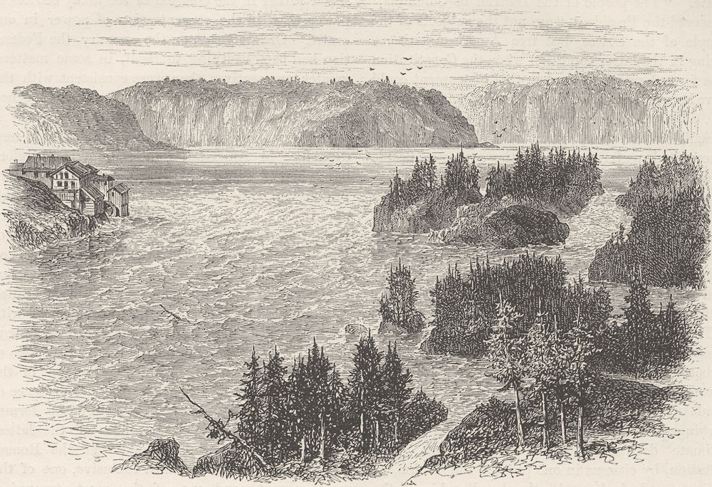 CANADA. St John River. New Brunswick, Maine frontier c1880 old antique print