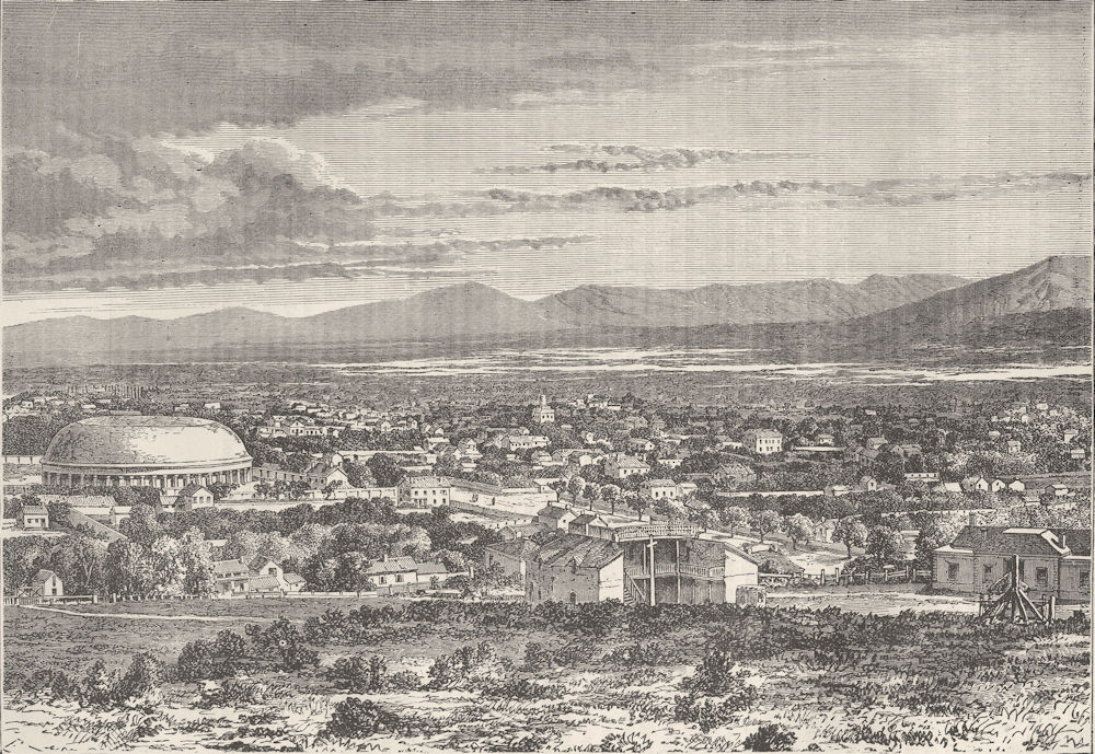 UTAH. Great Salt Lake City c1880 old antique vintage print picture