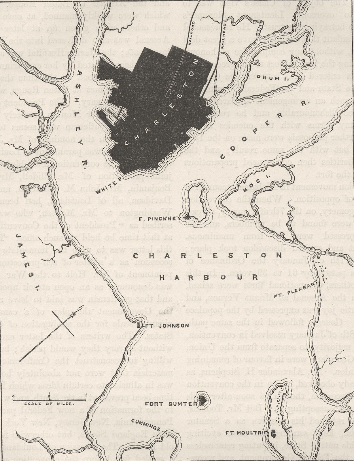 CHARLESTON. Civil War. Forts & harbour plan c1880 old antique map chart