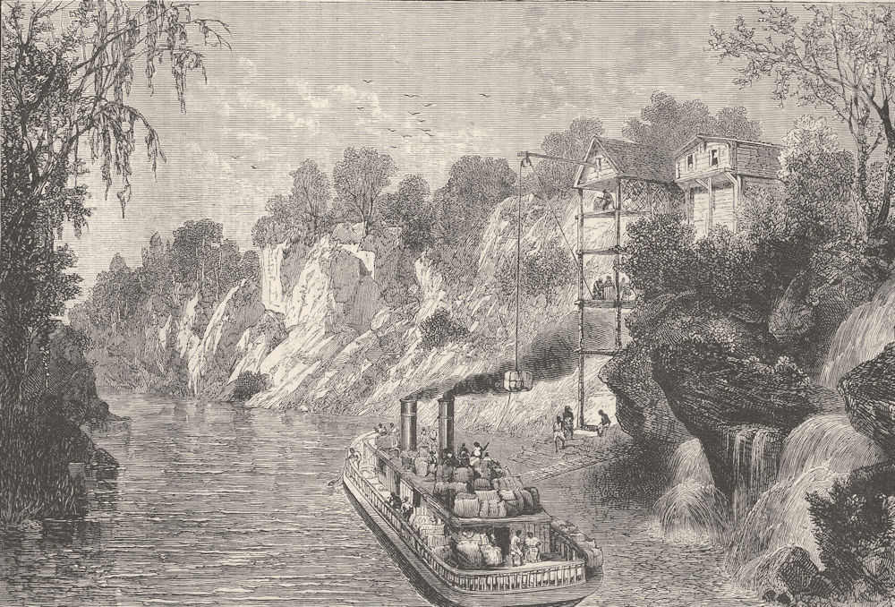 USA. Civil War. Loading cotton ship(Mias Hopley) c1880 old antique print