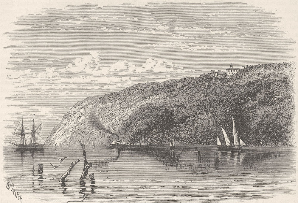 USA. Civil War. Potomac below Washington c1880 old antique print picture