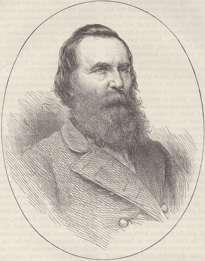 MILITARIA. Civil War. General Longstreet c1880 old antique print picture