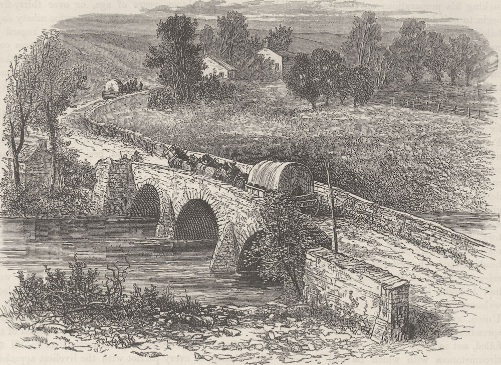 MARYLAND. Civil War. Antietam Bridge c1880 old antique vintage print picture