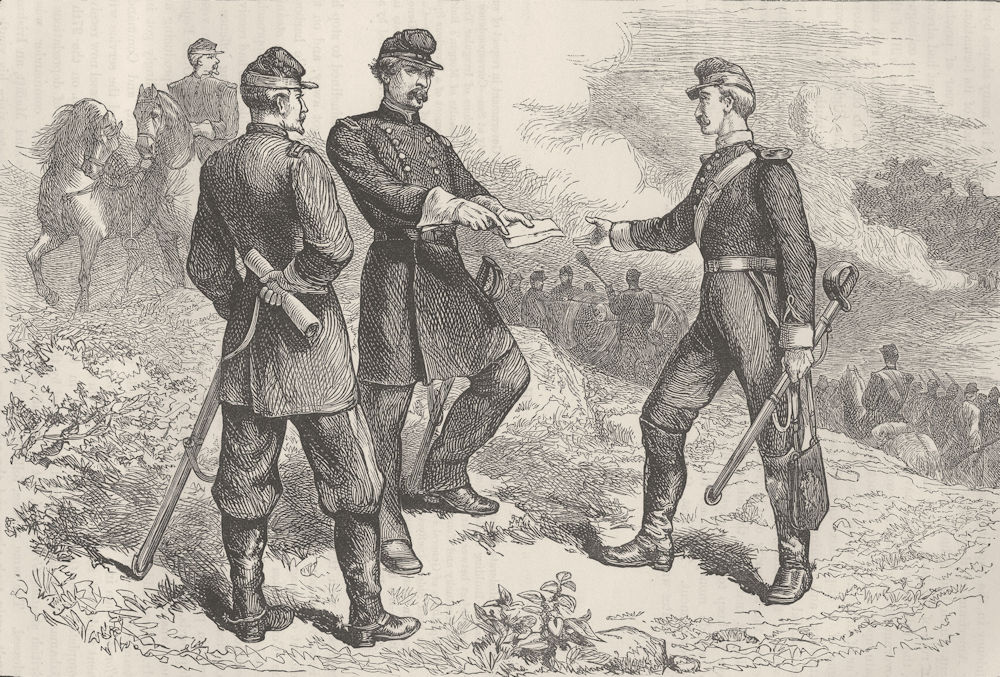 MARYLAND. Civil War. McClellan, Antietam c1880 old antique print picture