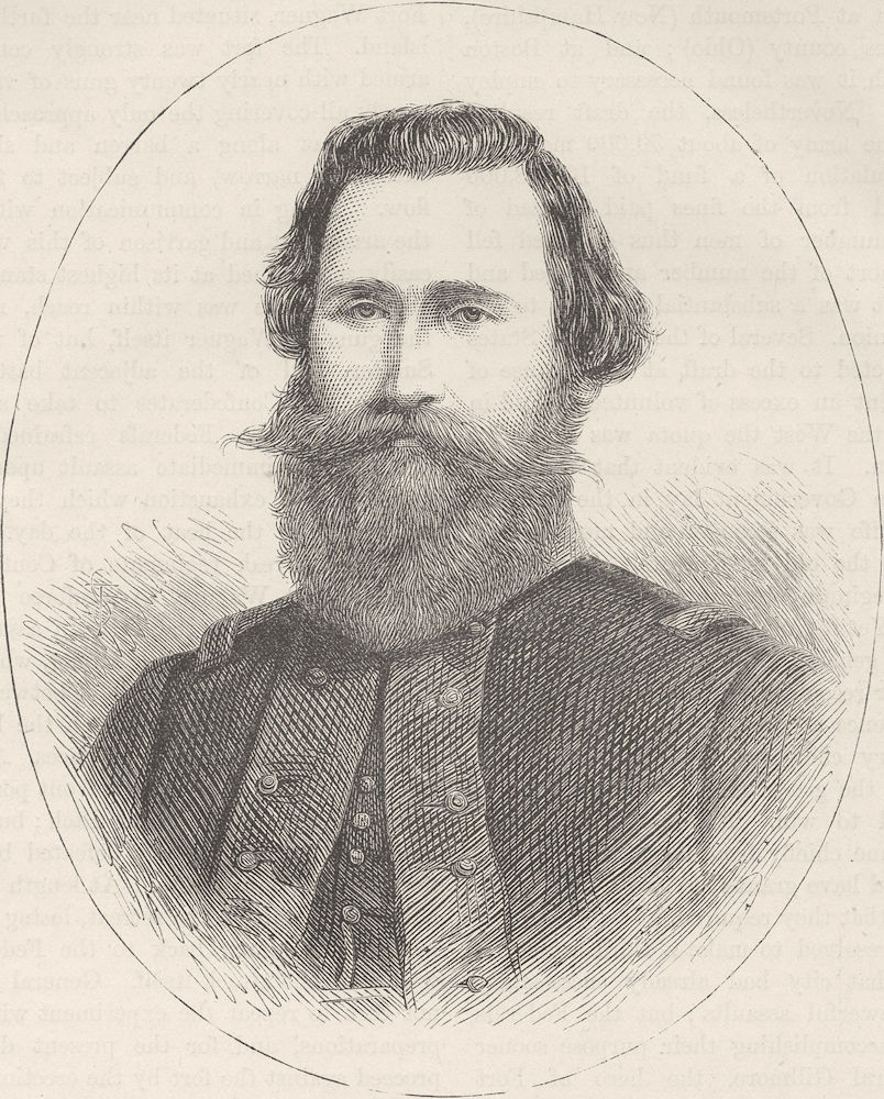 MILITARIA. Civil War. General Stuart c1880 old antique vintage print picture