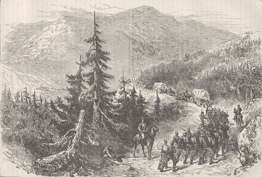 VIRGINIA. Civil War. March to Shenandoah Valley c1880 old antique print