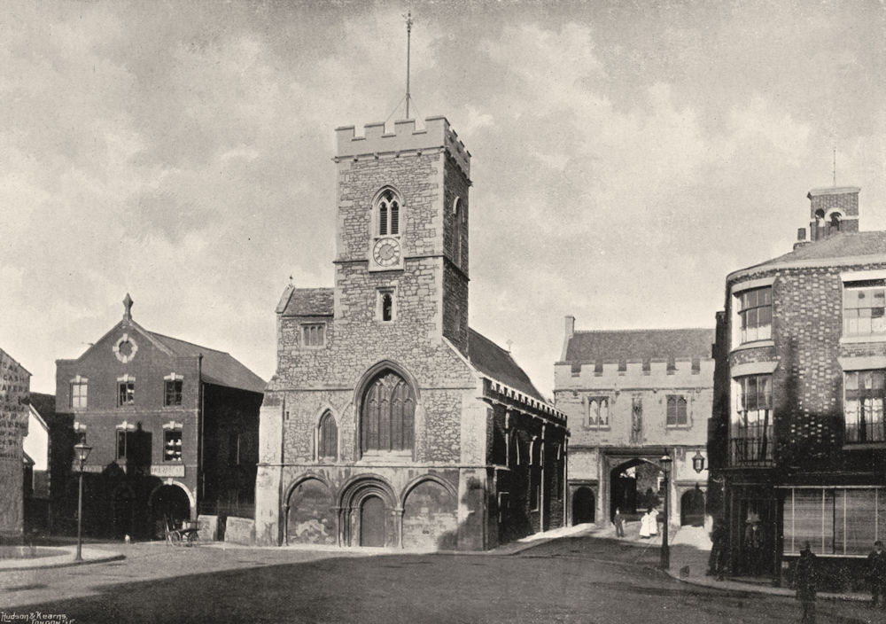Associate Product ABINGDON. St Nicholas Church & Abbey Gateway 1897 old antique print picture