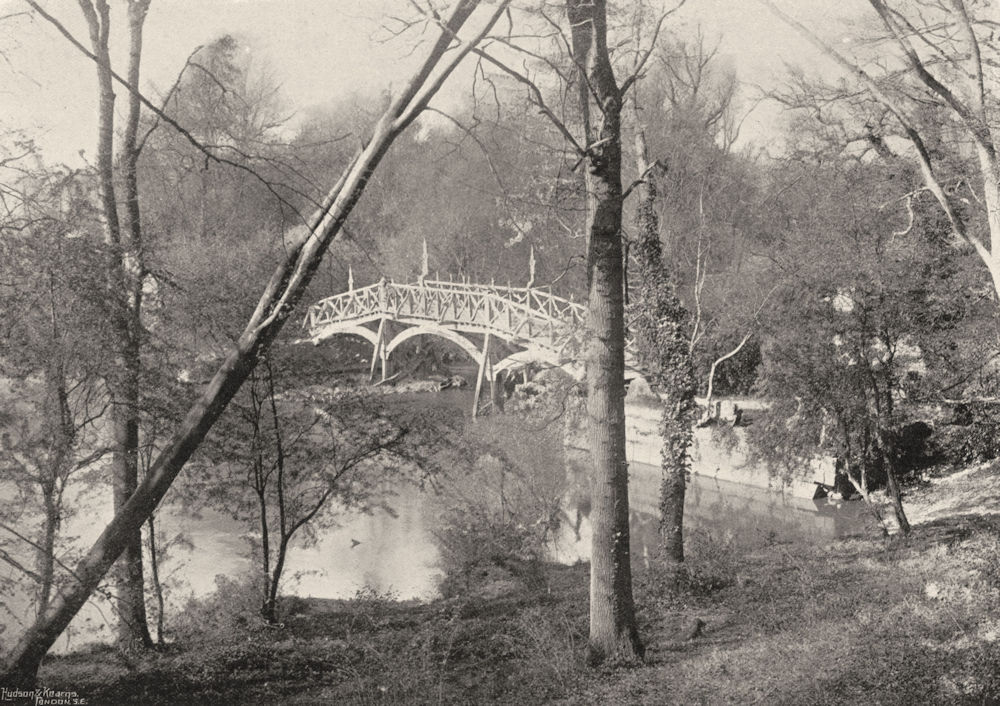 OXON. Nuneham bridge, wood 1897 old antique vintage print picture