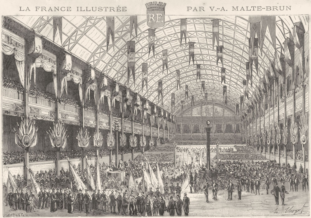 FRANCE. Recompenses Palais de L'Industrie 1881 old antique print picture