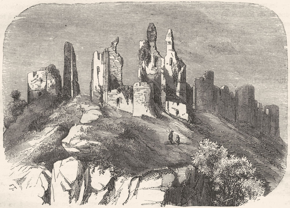 ALLIER. Ruines du chateau de Murat 1881 old antique vintage print picture