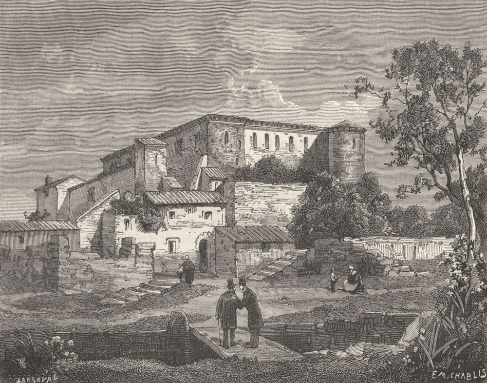 FRANCE. Basses-Alpes. Chateau de Greoulx 1881 old antique print picture