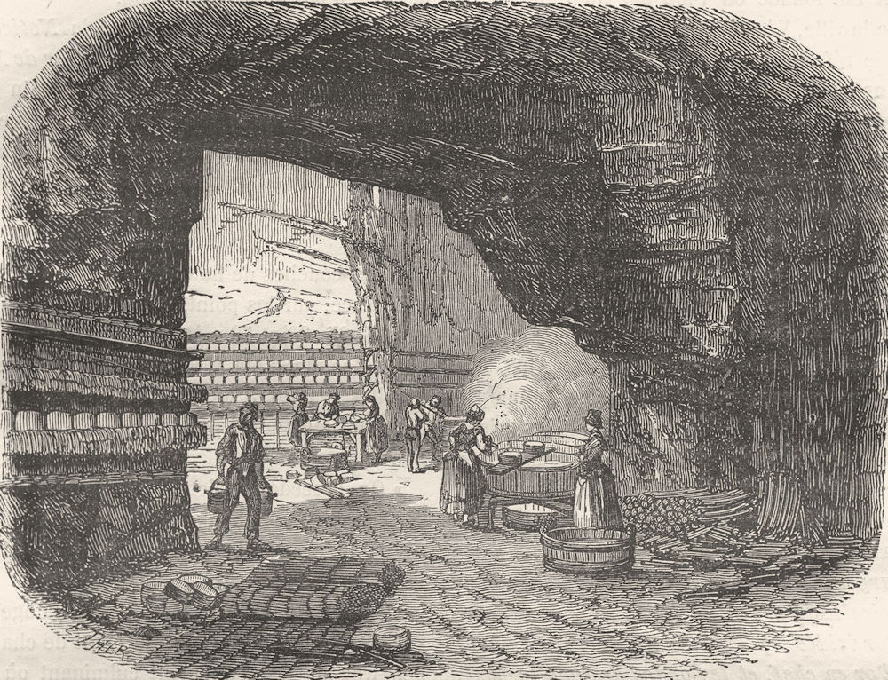 AVEYRON. Grotte de Roquefort 1881 old antique vintage print picture