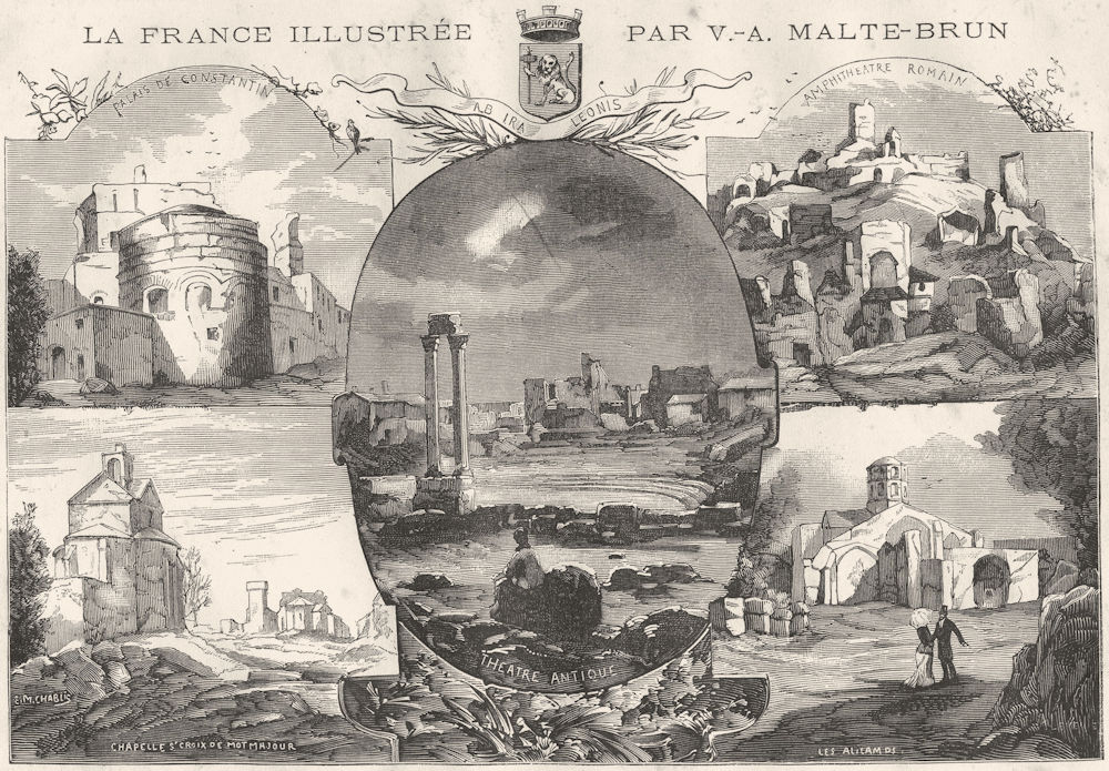 DARLES. Antiquites Romaines de Ville D'arles 1881 old antique print picture