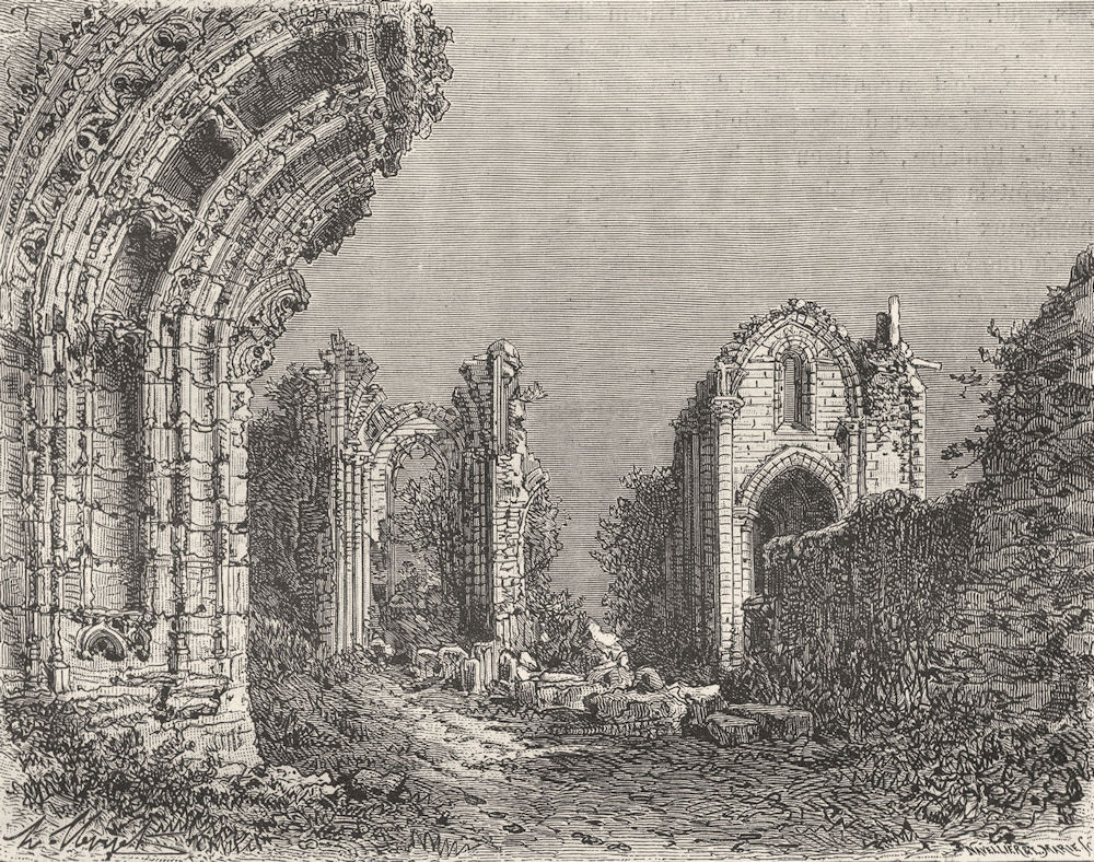 CHARENTE. Abbaye de Couronne 1881 old antique vintage print picture