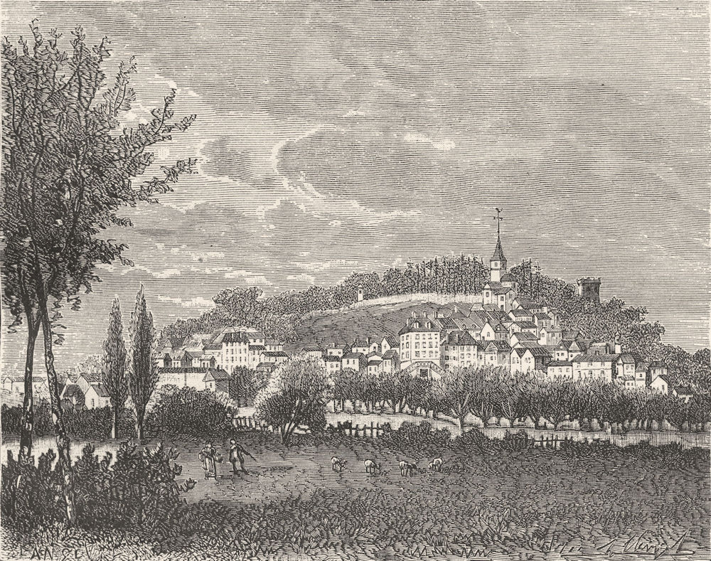 CÔTE-D'OR. Cote. Montbard 1881 old antique vintage print picture