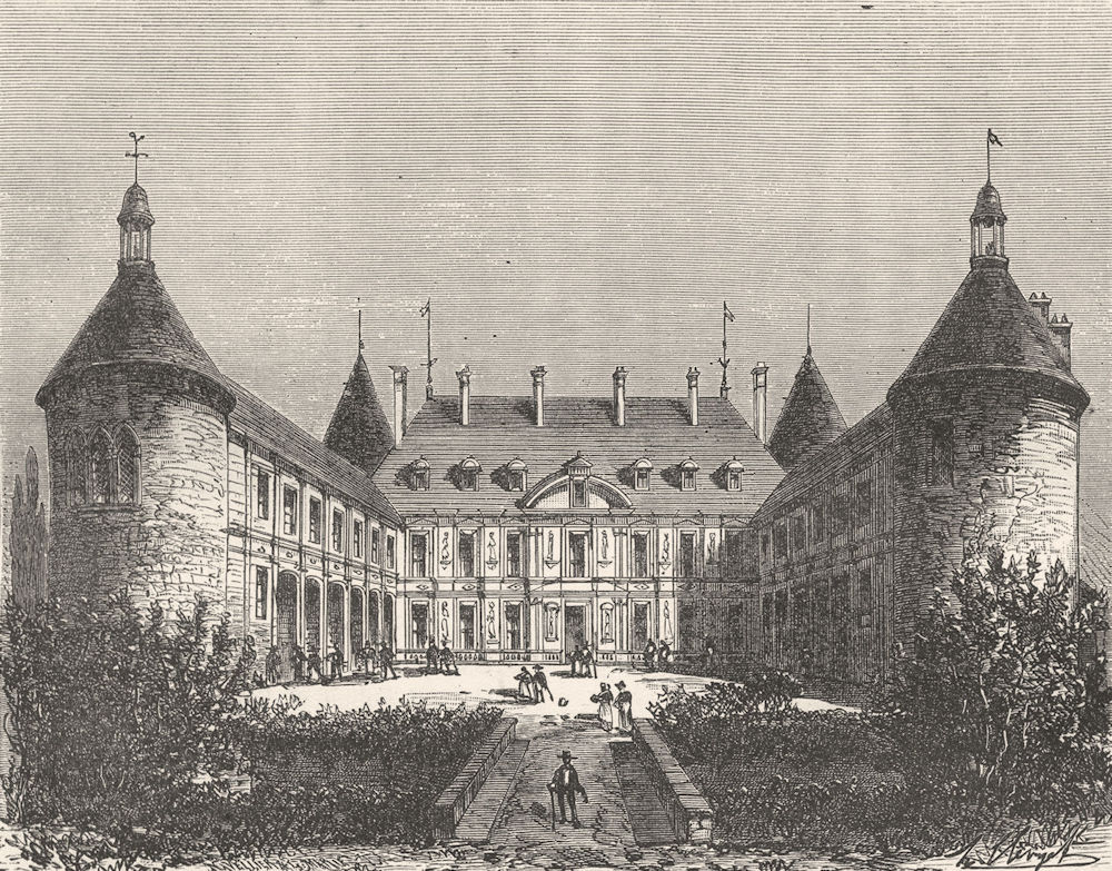 FRANCE. Cote-D'Or. Chateau de Bussy 1881 old antique vintage print picture