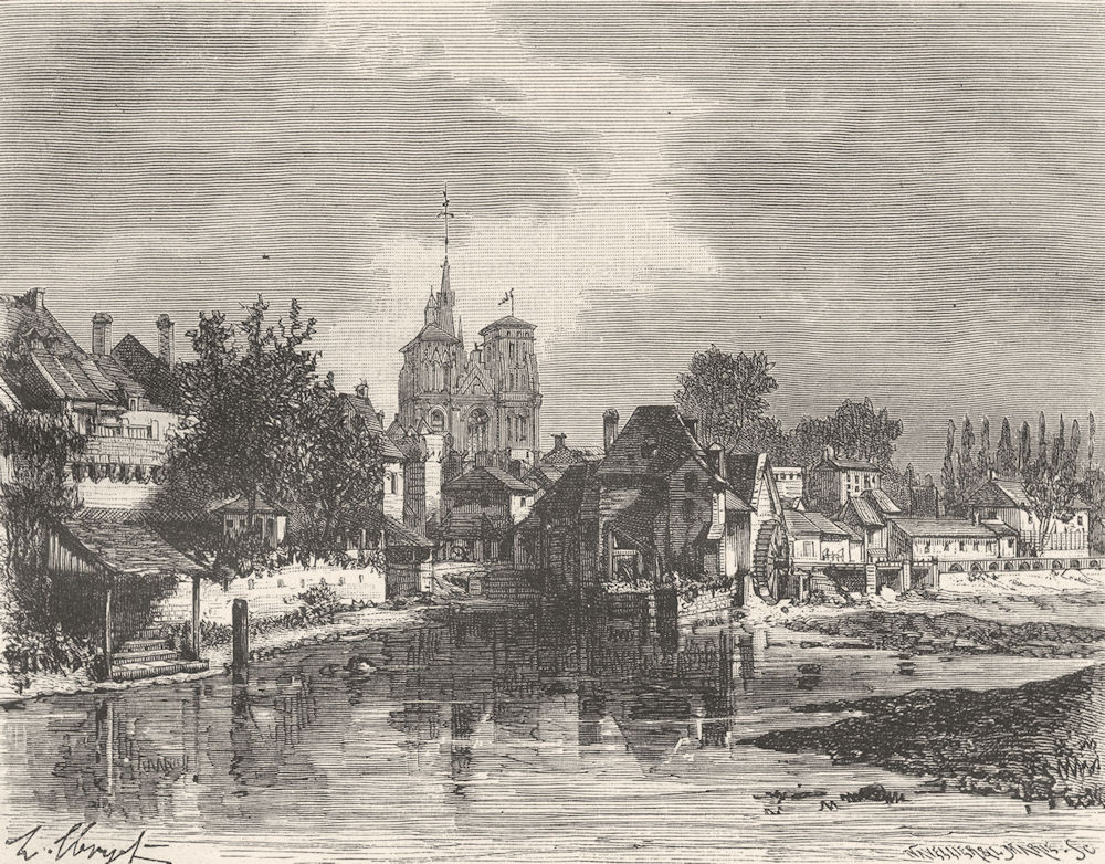 CÔTES-D'ARMOR. Cotes-Du-Nord. Guingamp 1881 old antique vintage print picture