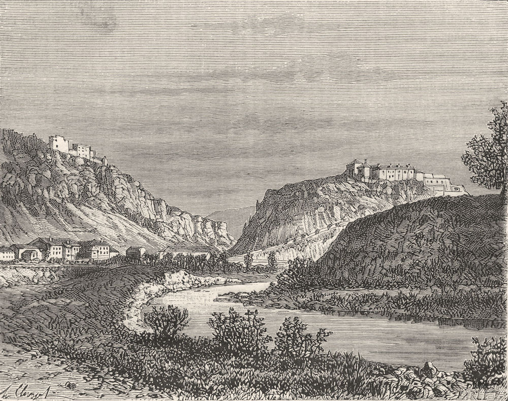DOUBS. Fort de Joux, pres Pontarlier 1881 old antique vintage print picture