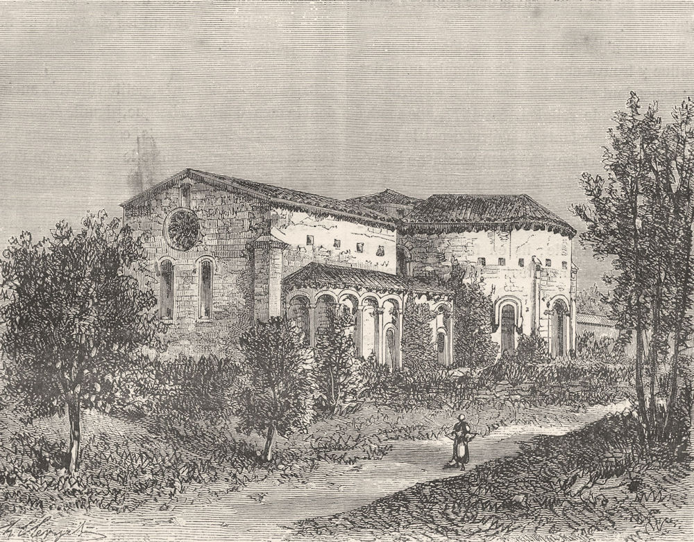 GERS. Abbaye de Flaran(Valence-sur-Baise) 1881 old antique print picture
