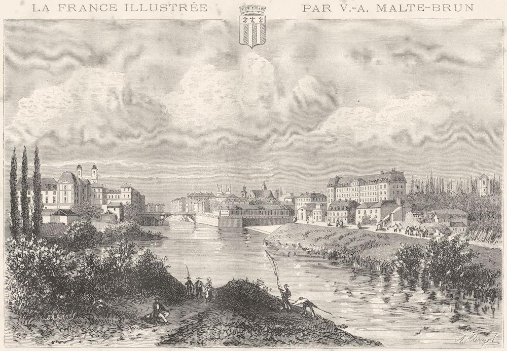 ILLE-VILAINE. Rennes 1881 old antique vintage print picture