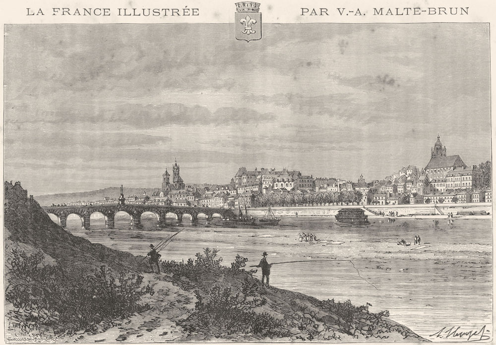 LOIR-CHER. Blois 1881 old antique vintage print picture