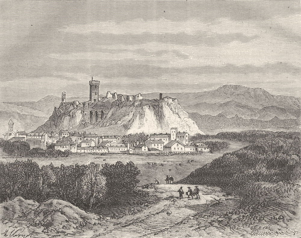 HAUTE-LOIRE. Chateau de Polignac 1882 old antique vintage print picture