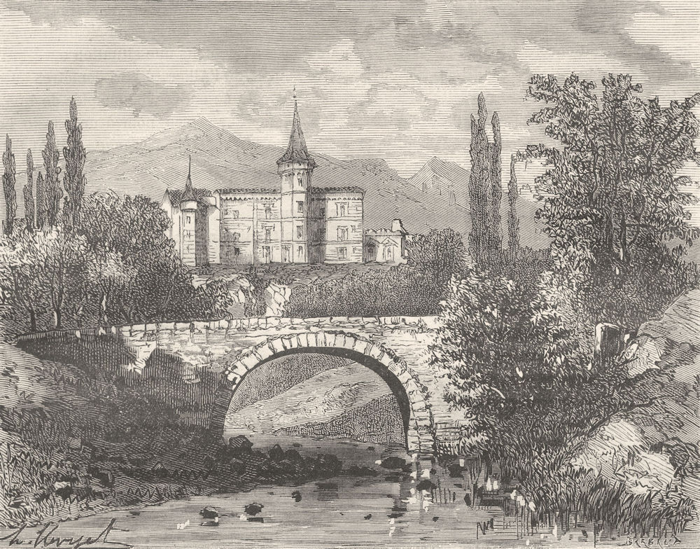 ROCHE LAMBERT. Chateau Roche-Lambert(Borne) 1882 old antique print picture
