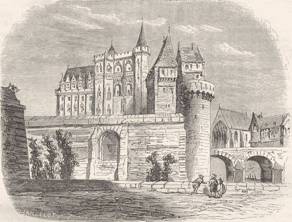 LOIRE-ATLANTIQUE. Inferieure. Chateau de Nantes 1882 old print picture