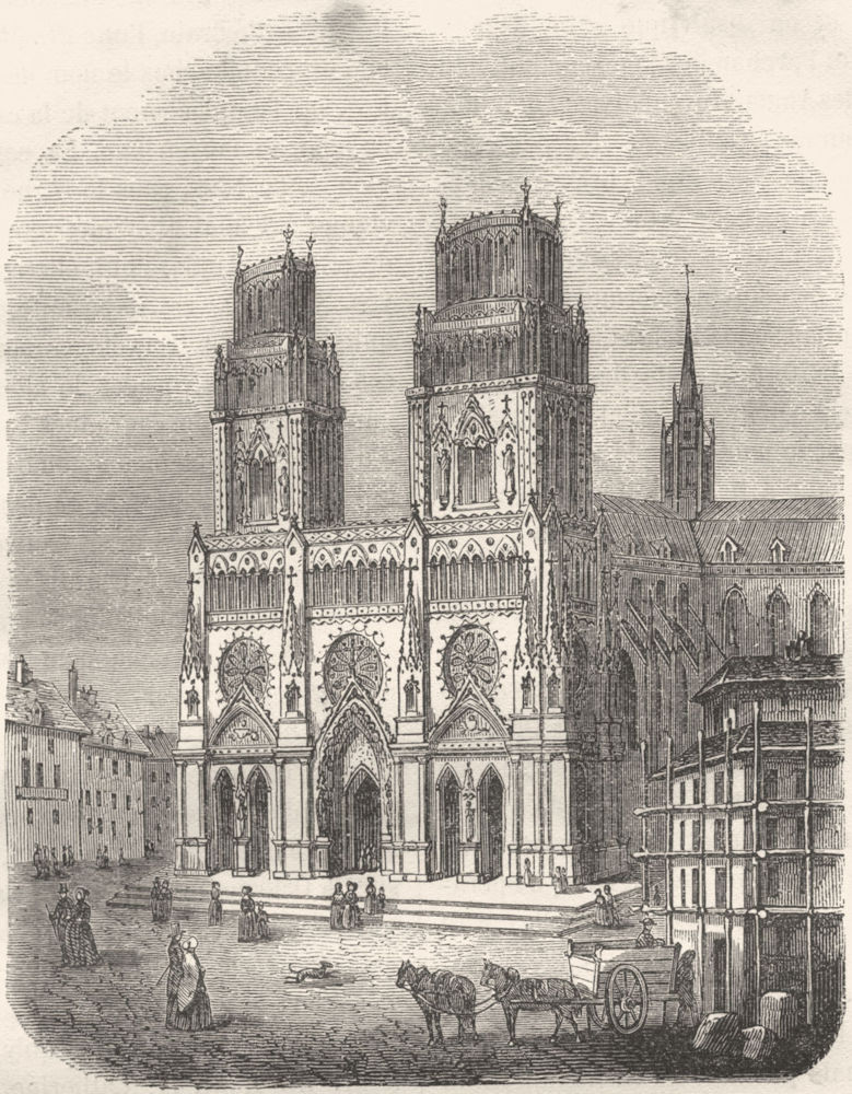 LOIRET. Cathedrale d'Orleans 1882 old antique vintage print picture