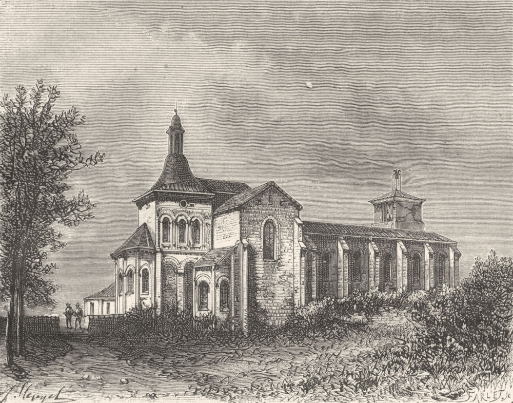 LOT-ET-GARONNE. Eglise de Moirax 1882 old antique vintage print picture