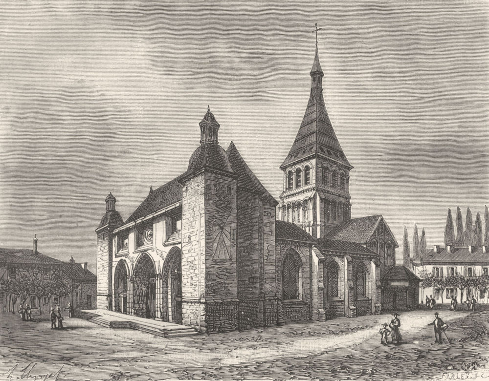 HAUTE-MARNE. Notre-Dame de Wassy 1882 old antique vintage print picture
