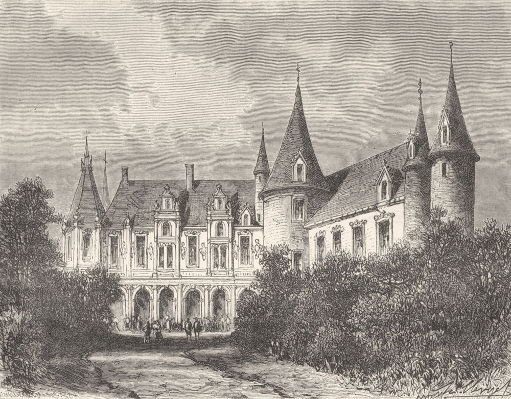 MAYENNE. Chateau du Rocher, a Mézangers 1882 old antique vintage print picture