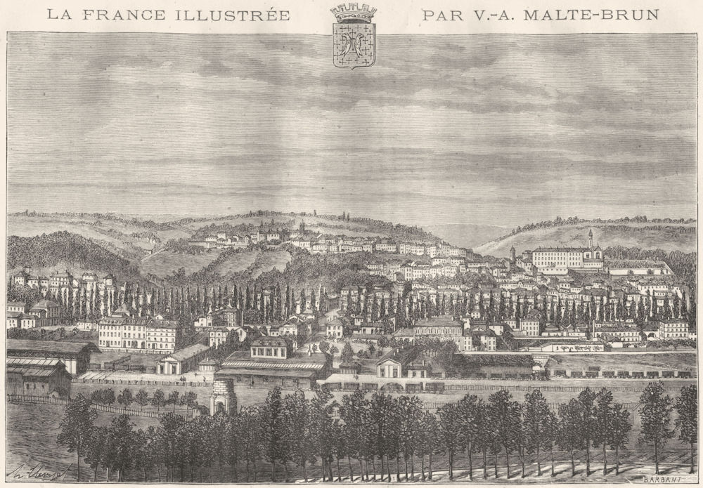 MEUSE. Bar-le-Duc 1882 old antique vintage print picture