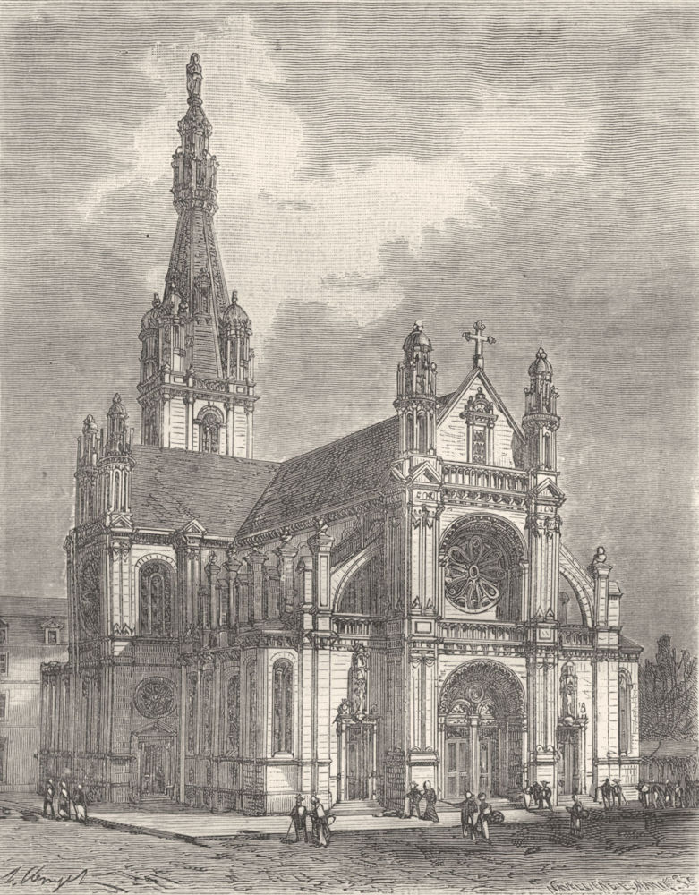 MORBIHAN. Eglise Ste-Anne d' Auray 1882 old antique vintage print picture