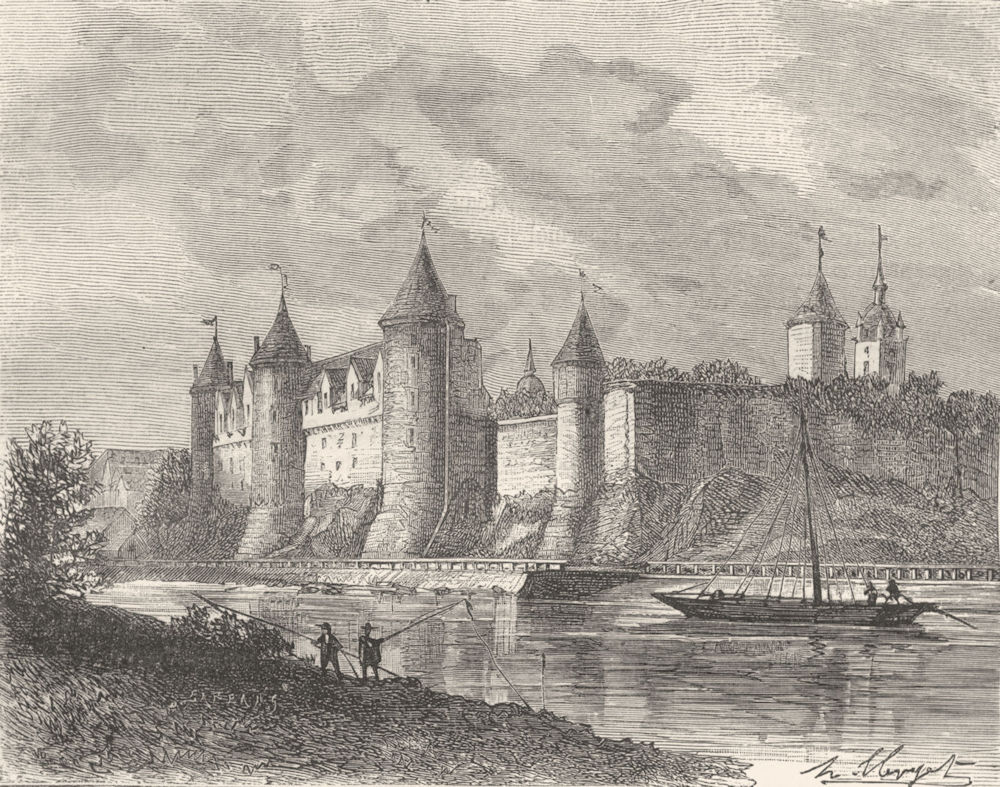 MORBIHAN. Chateau de Josselin 1882 old antique vintage print picture