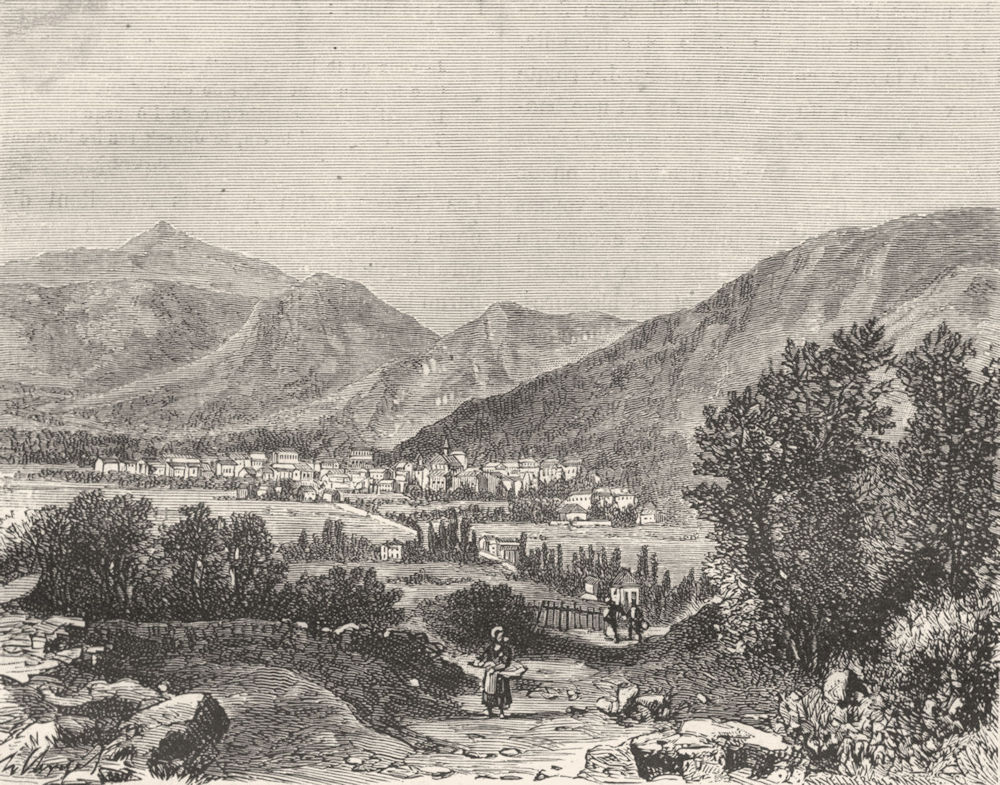 HAUTES-PYRÉNÉES. Pyrenees. Bagneres-de-Bigorre 1882 old antique print picture