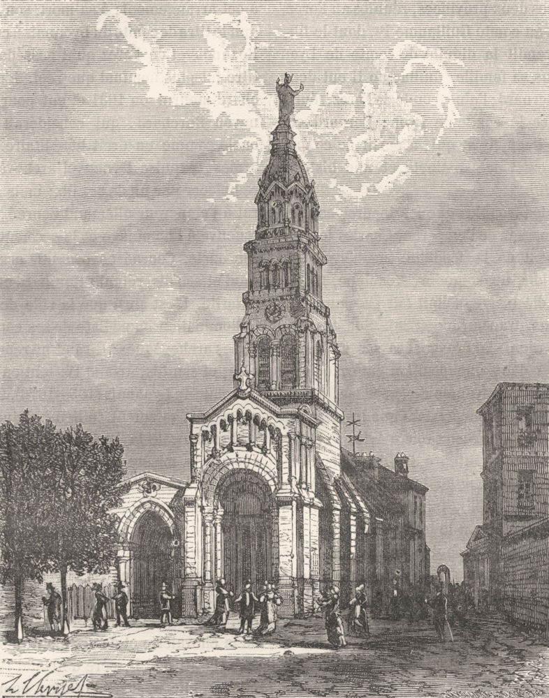 RHÔNE. Rhone. Notre-Dame-de-Faurvieres 1883 old antique vintage print picture
