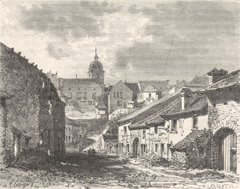 HAUTE-SAONE. Villersexel 1883 old antique vintage print picture