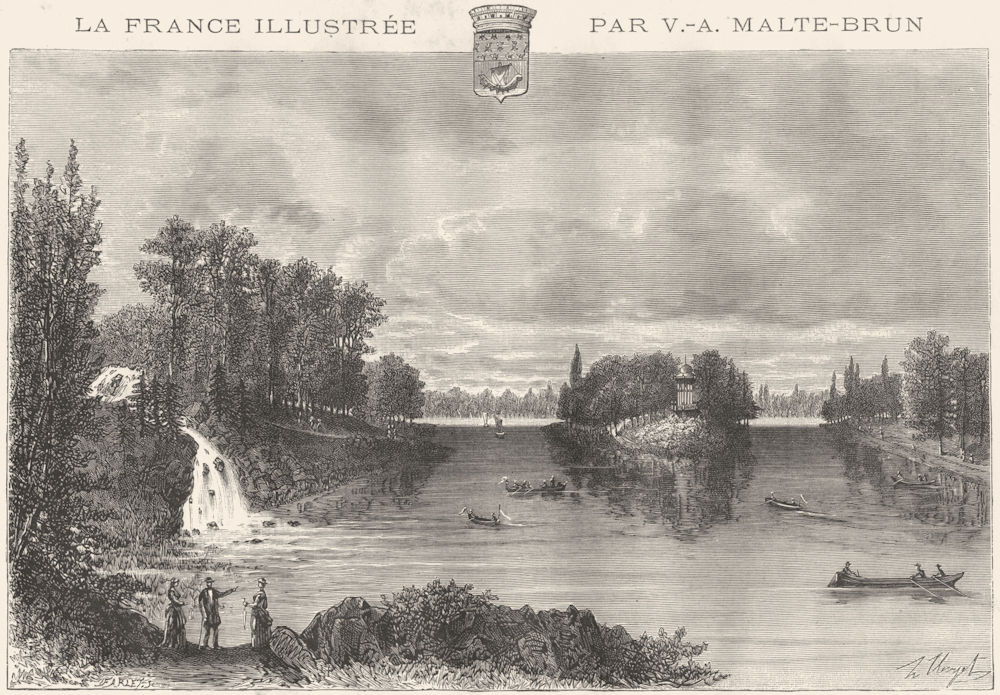 Associate Product PARIS. Lac Du Bois de Boulogne 1883 old antique vintage print picture