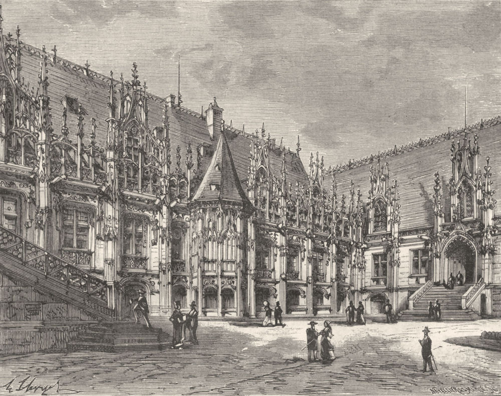 ROUEN. Inferieure. Palais de Justice 1883 old antique vintage print picture