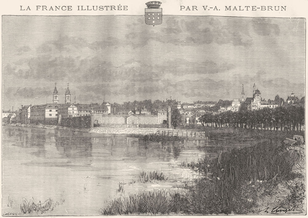 SEINE-MARNE. Melun 1883 old antique vintage print picture
