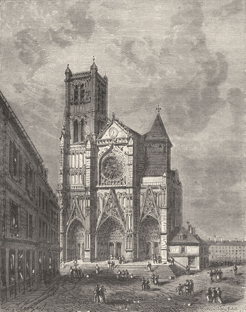 SEINE-MARNE. Chathedrale de Meaux 1883 old antique vintage print picture