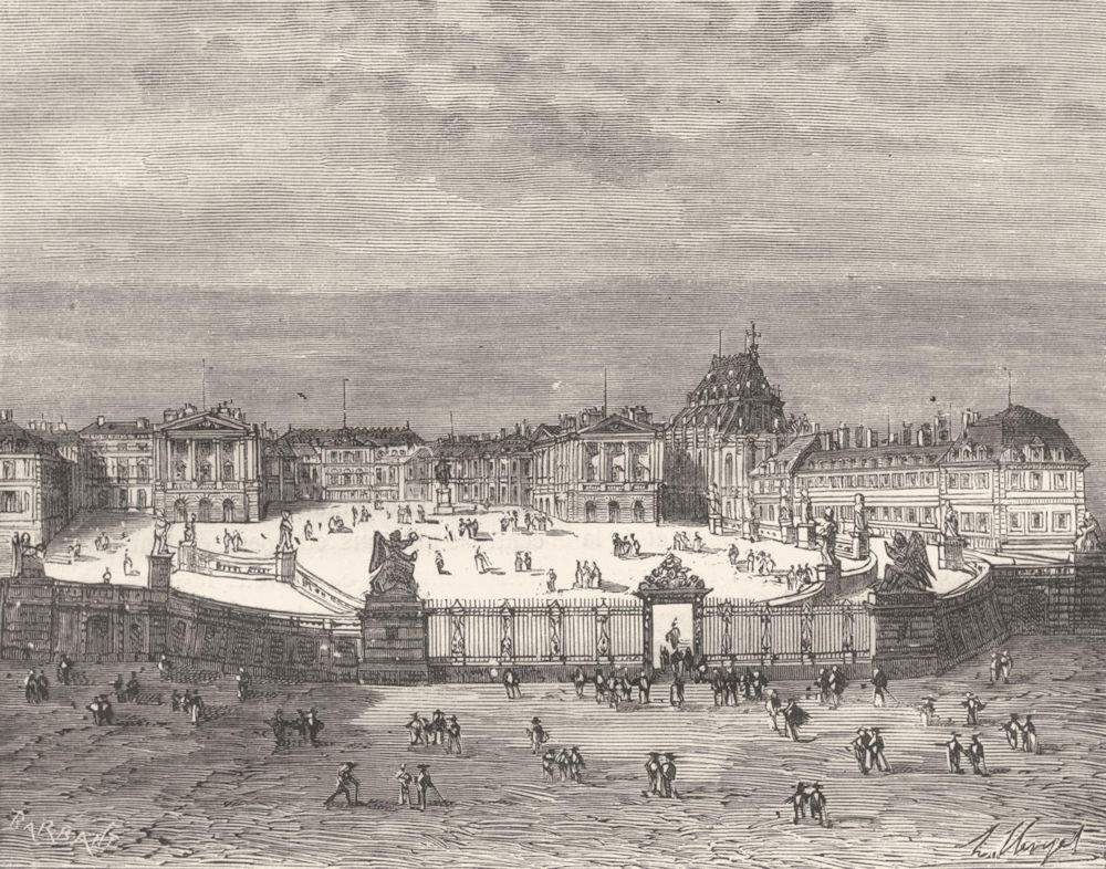 YVELINES. Seine-Oise. Chateau de Versailles 1883 old antique print picture