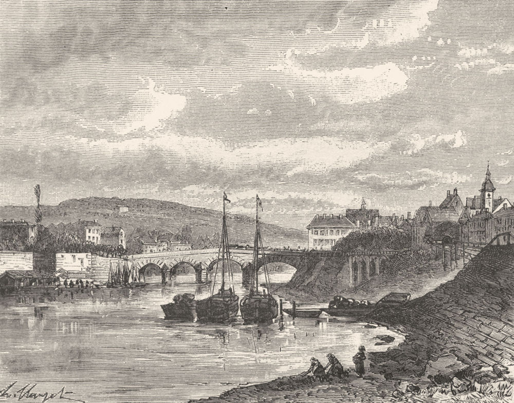 ESSONNE. Seine-Oise. Corbeil 1883 old antique vintage print picture