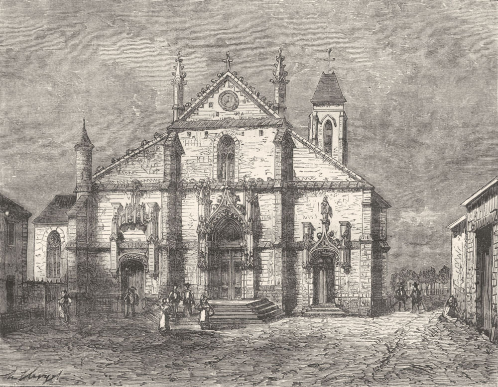 Associate Product ESSONNE. Seine-Oise. Eglise de Longjumeau 1883 old antique print picture