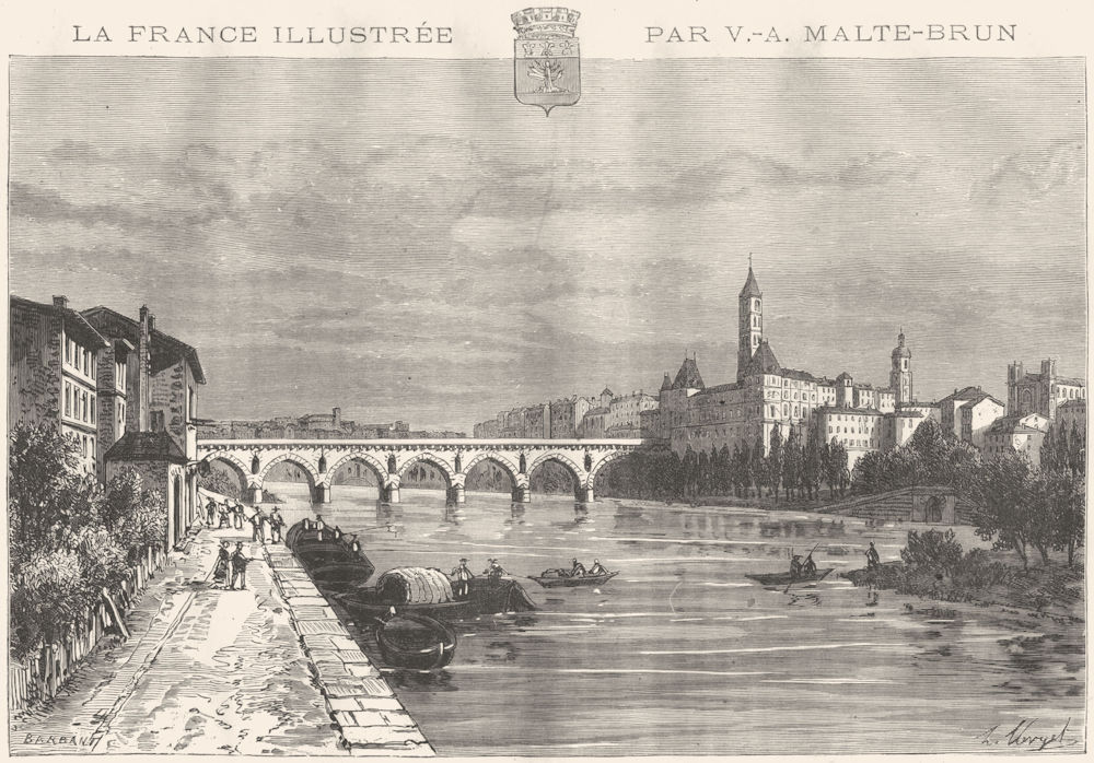 TARN-GARONNE. Montauban 1883 old antique vintage print picture