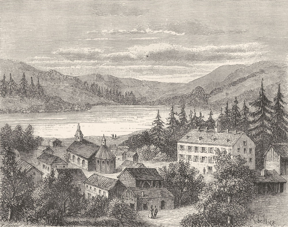 VOSGES. Lac de Gérardmer 1884 old antique vintage print picture