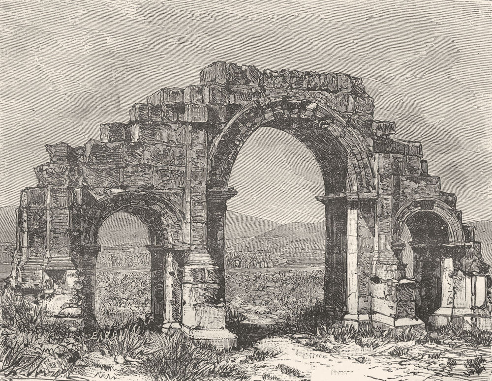 ALGERIA. Generale. Ruines Romaines 1884 old antique vintage print picture