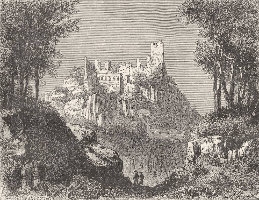 RIBEAUVILLÉ. Alsace-Lorraine. Chateau St-Uhrich  1884 old antique print